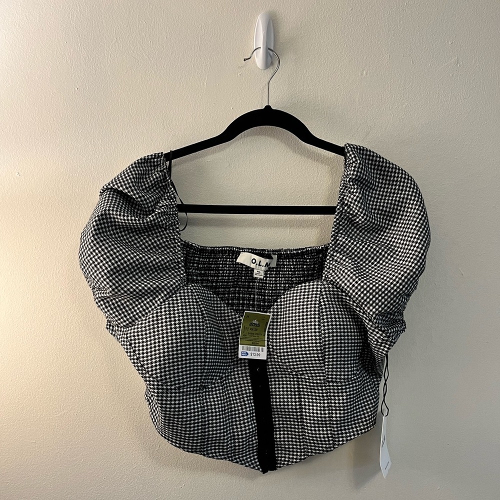 O.L.M. Houndstooth Crop Top